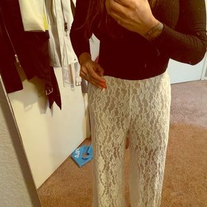 Lace flare out pants
